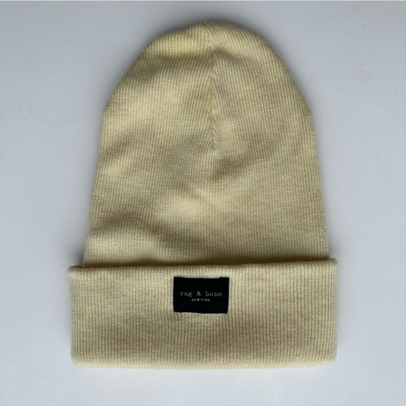 RAG & BONE 'Addison' Wool Beanie in Yellow - Picture 3 of 4